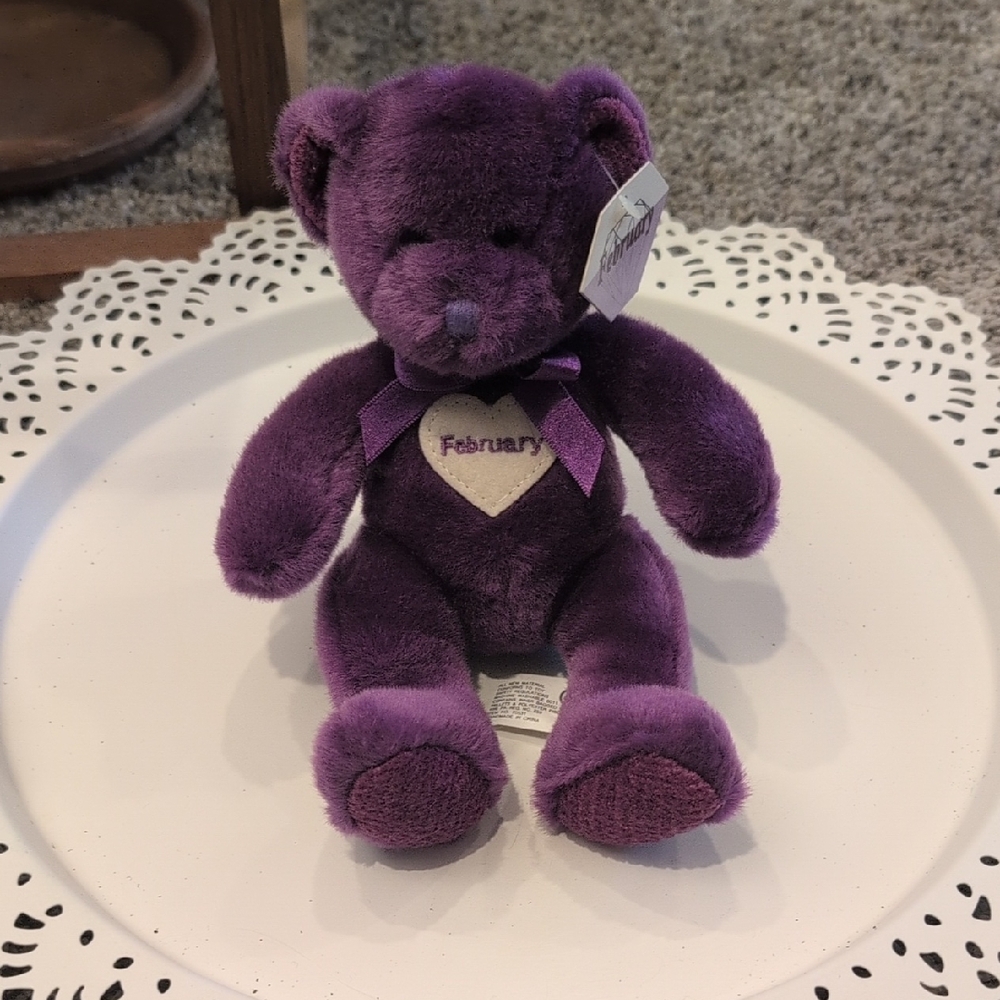 Purple Plush Bear with Heart